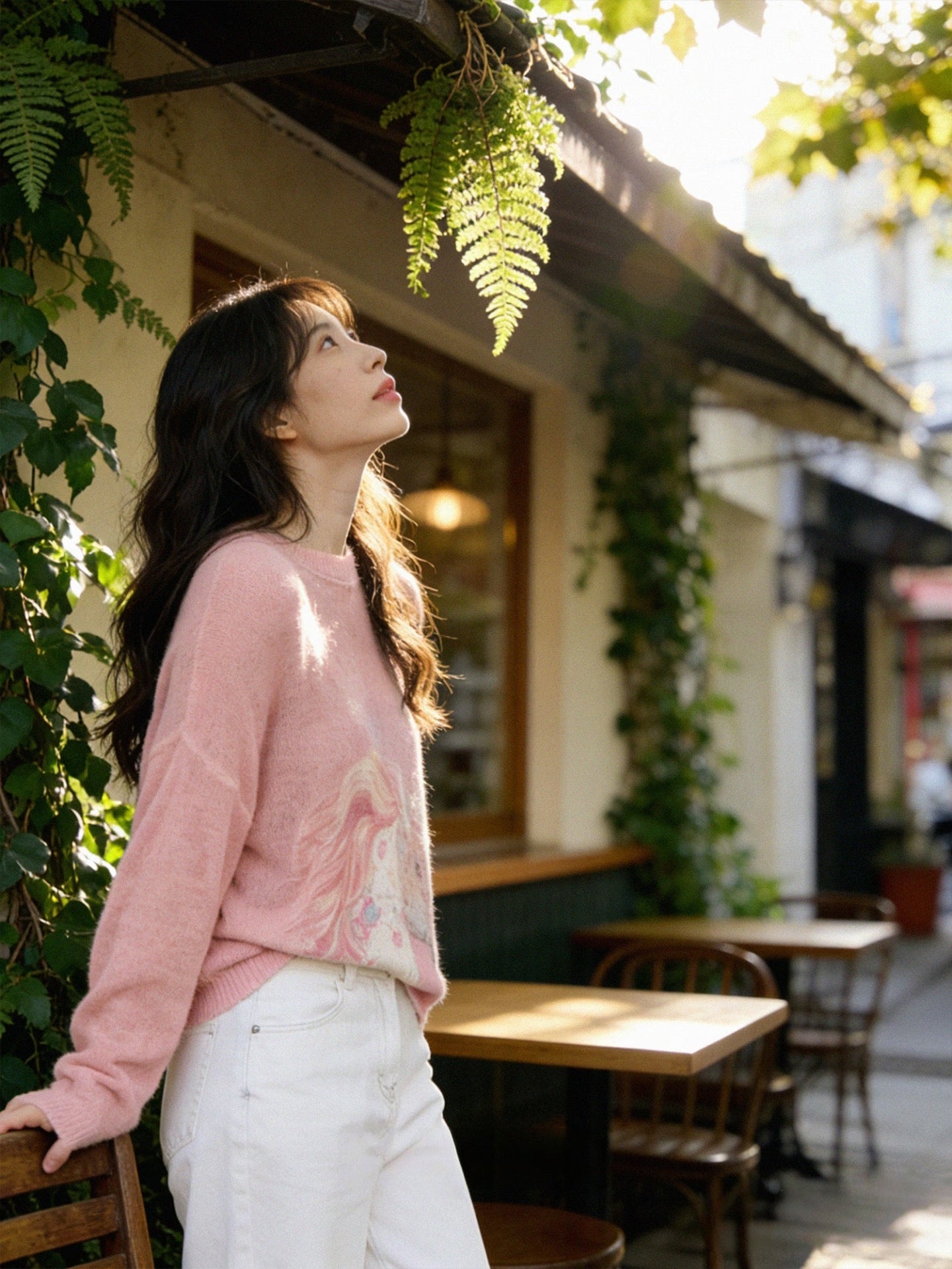 Pink Unicorn Print Rhinestone Sweater | Spring Lazy Style Sheer Knit Top
