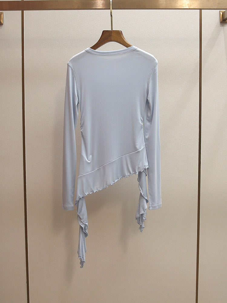 Women's Boho Asymmetrical T-Shirt & Lace-Up Camisole Two-Piece Set for Spring & Summer
