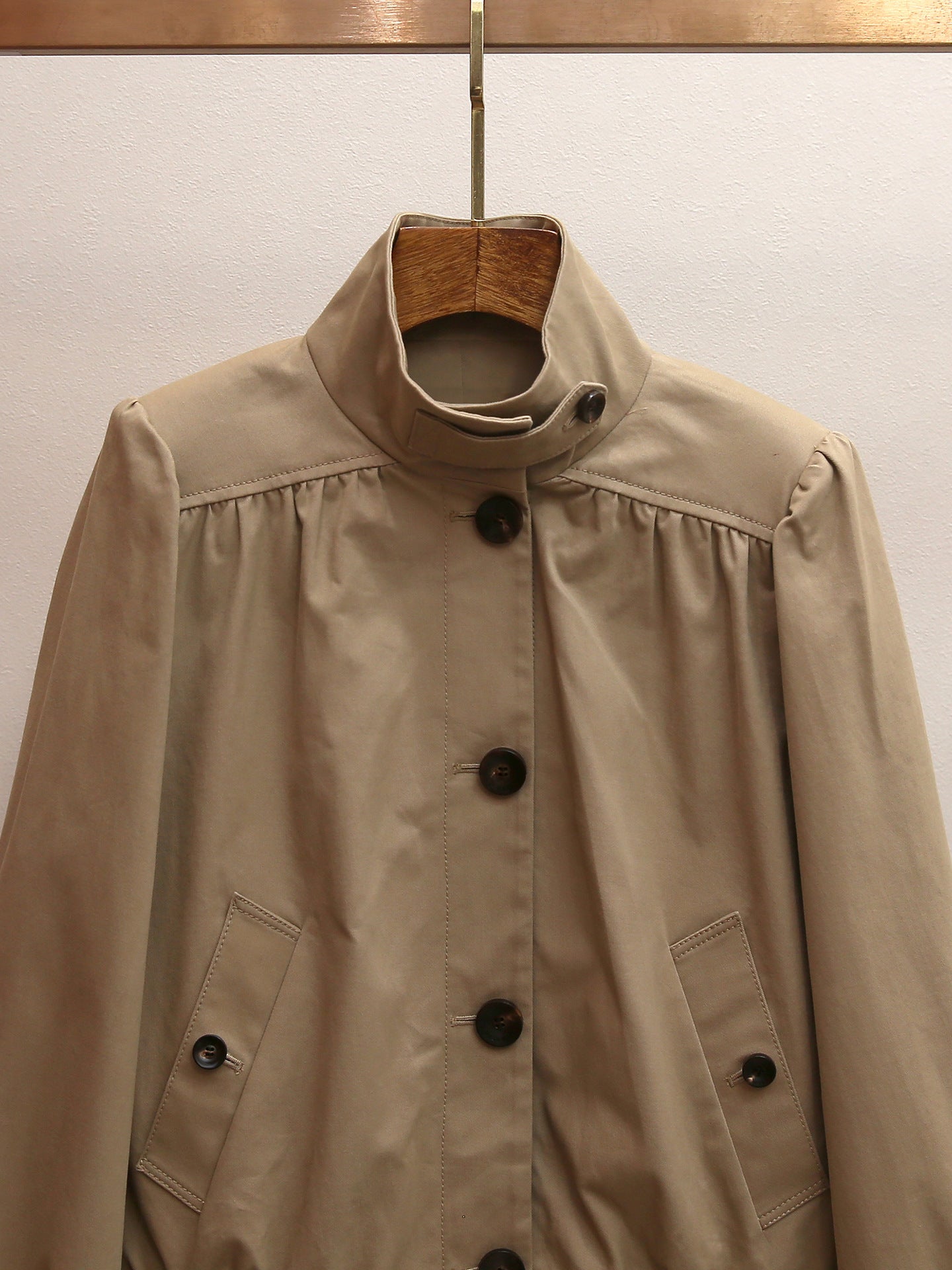Khaki Retro Cropped Trench Jacket | Spring Utility Windbreaker Coat