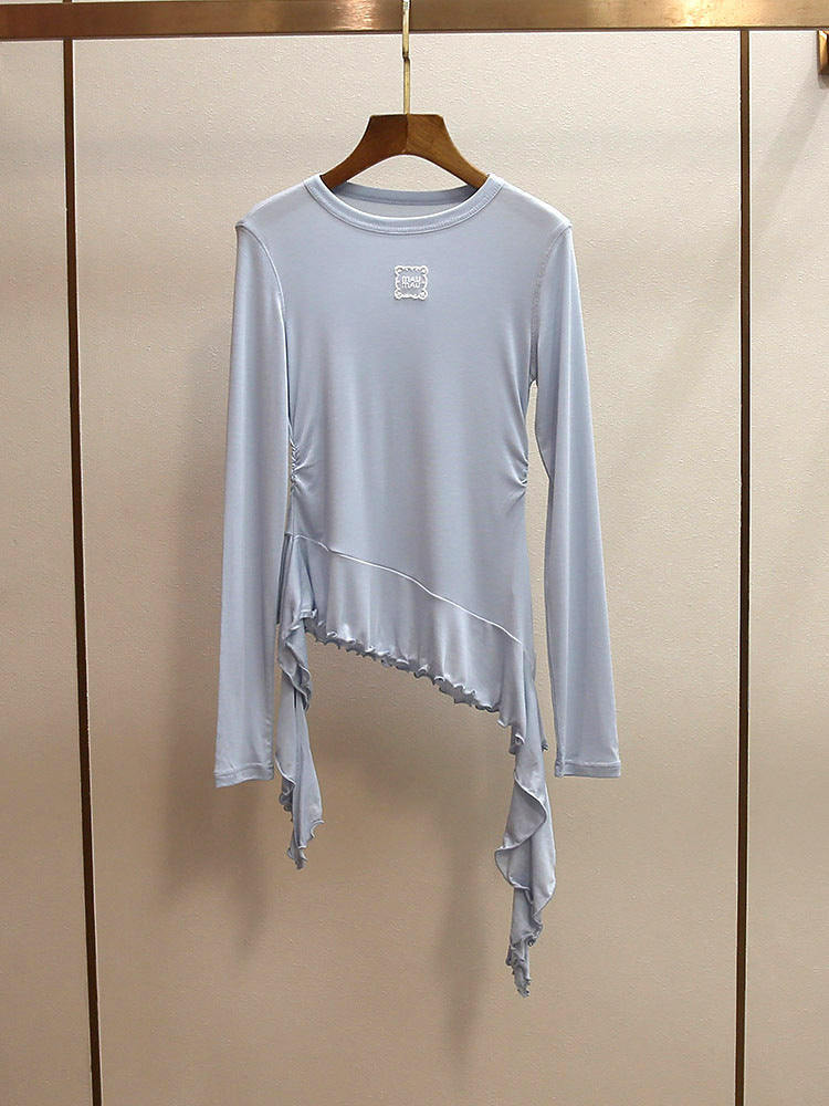 Women's Boho Asymmetrical T-Shirt & Lace-Up Camisole Two-Piece Set for Spring & Summer