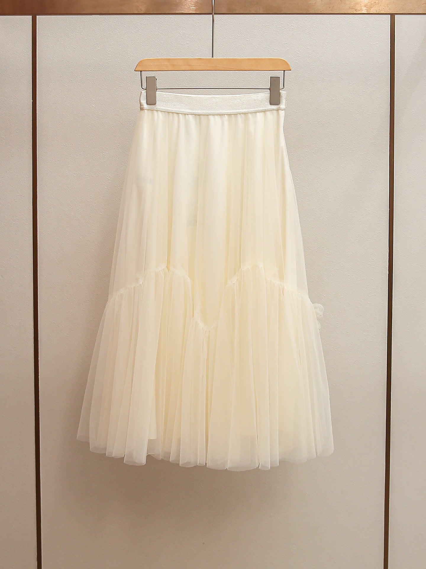 Cream Knit Cardigan & Floral Tulle Skirt Two-Piece Set | Spring Gentle Co-ord