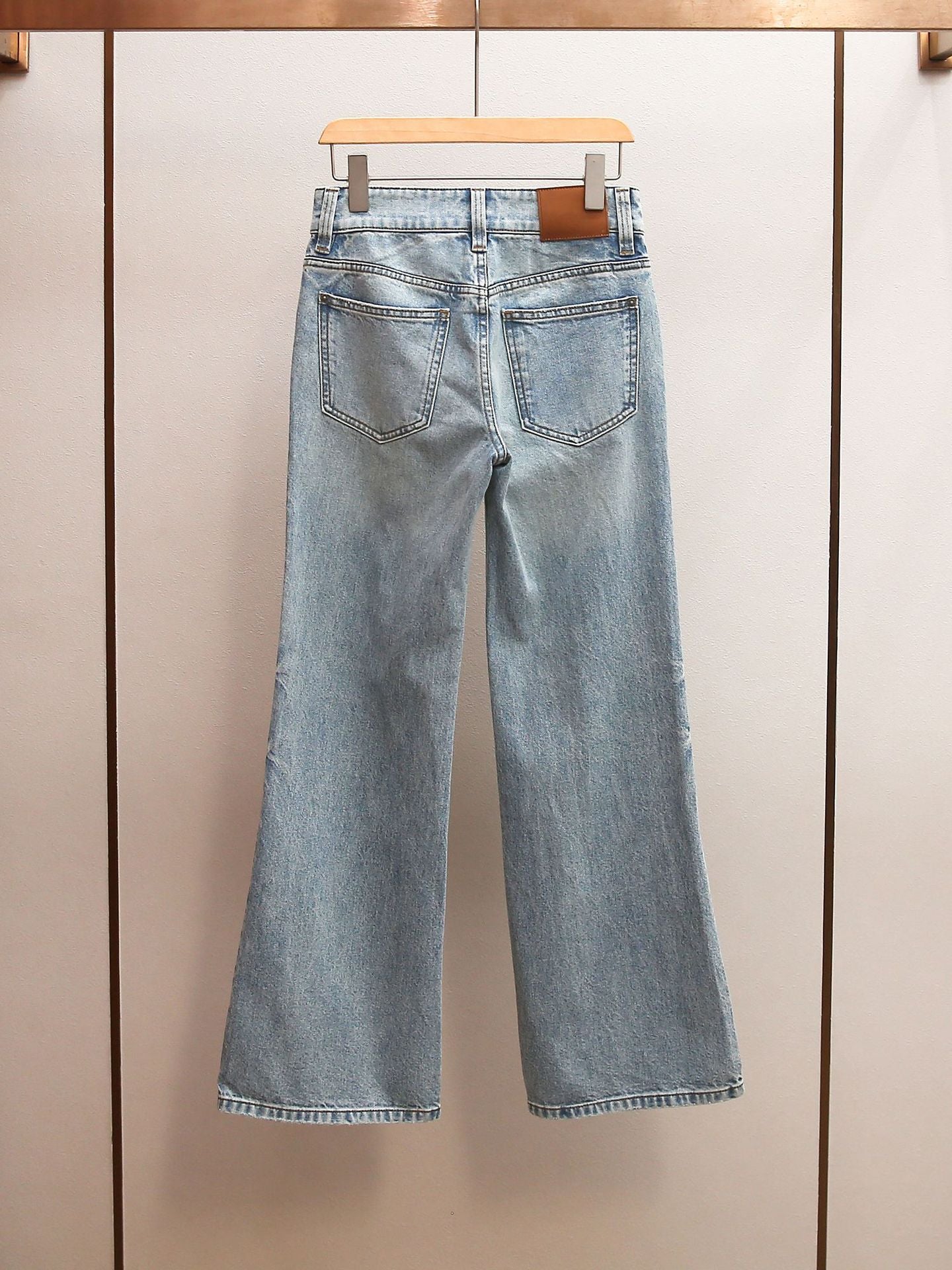 Pink Bow Embroidered High-Waisted Wide Leg Jeans | French Sweet Denim Pants