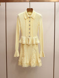Spring New Arrival Elegant Chanel-Style Contrast Knit Dress