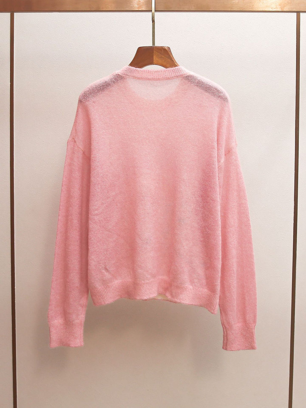Pink Unicorn Print Rhinestone Sweater | Spring Lazy Style Sheer Knit Top