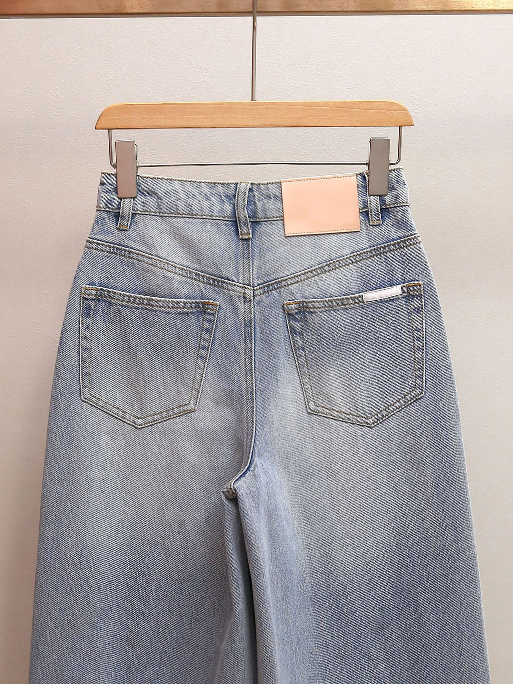 Rhinestone High Waist Wide Leg Jeans, Washed A-Line Commuter Denim Pants for Women
