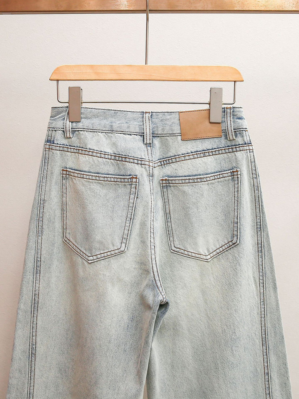 Rhinestone Embellished High-Waisted Wide Leg Jeans | Spring Light Wash Denim Pants