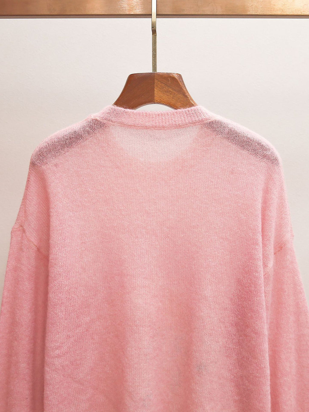 Pink Unicorn Print Rhinestone Sweater | Spring Lazy Style Sheer Knit Top